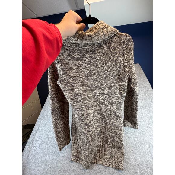 Glimmer By J.J. Basics Long Cardigan Womens L Marled Knit Shawl Asymmetric Coat - Picture 2 of 6